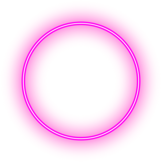 Neon circle ring glowing in pink light